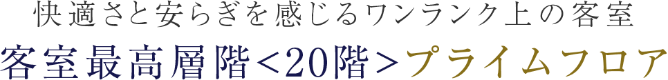 快適さと安らぎを感じるワンランク上の客室 客室最上階〈20階〉プライムフロア